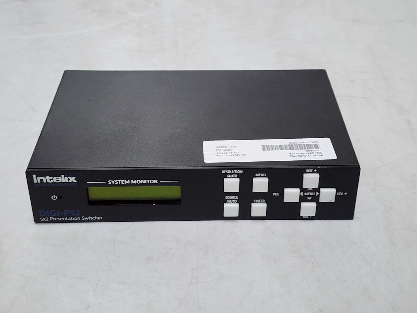INTELIX Digi-P52 5×2 Presentation Switcher – No Power AC Adapter included – USED