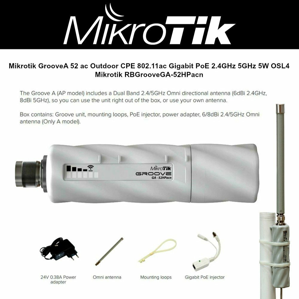 Mikrotik GrooveA 52 ac 2.4GHz/5GHz Backbone/CPE with 802.11ac International vers