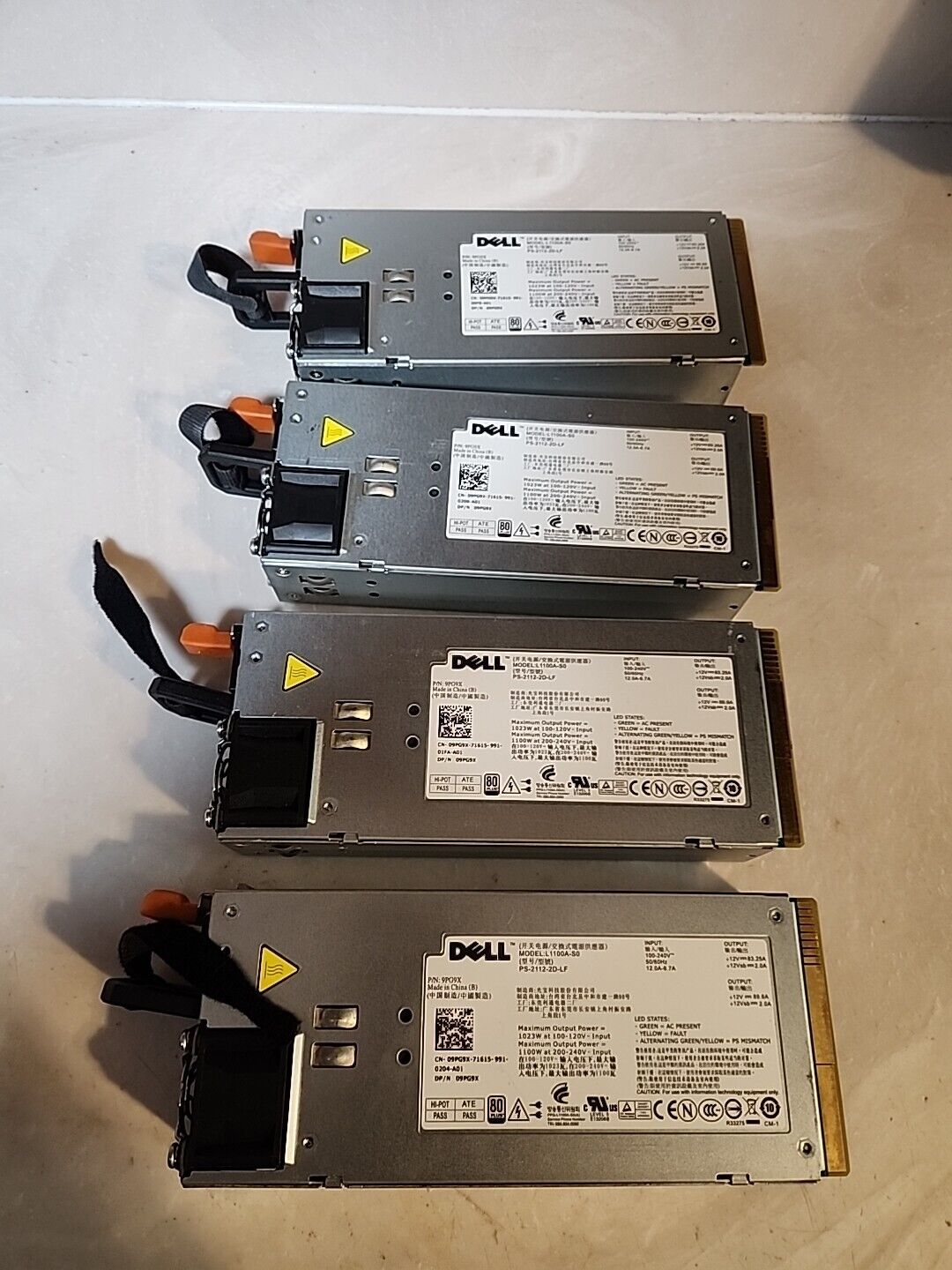 Lot of 4 – GENUINE DELL Model# L1100A-SO PowerEdge 1100W Server Power Supply RDT