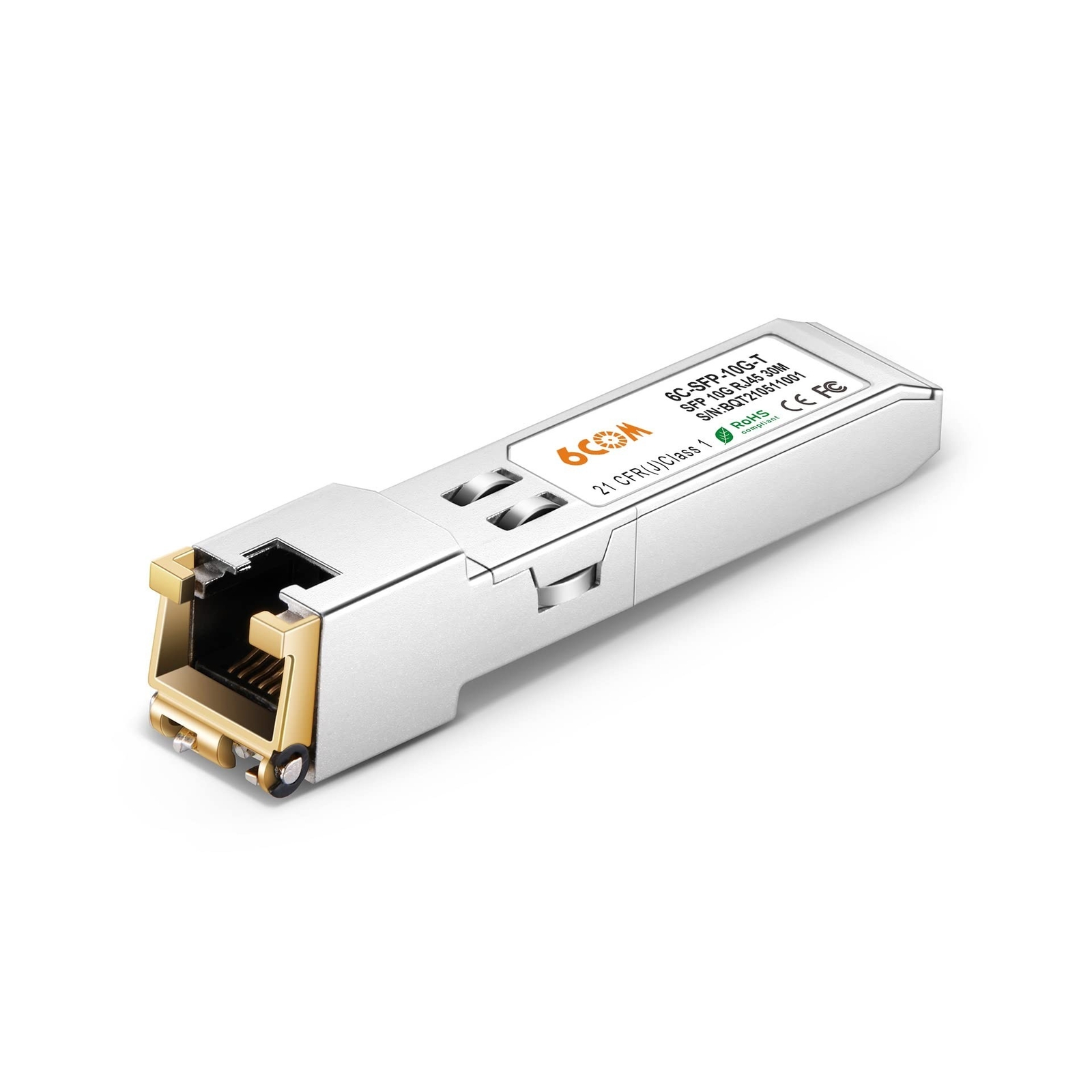 6COM 10GBase-T SFP+ Transceiver, 10G SFP+ to RJ45 Copper Module, CAT.6a/7, up…