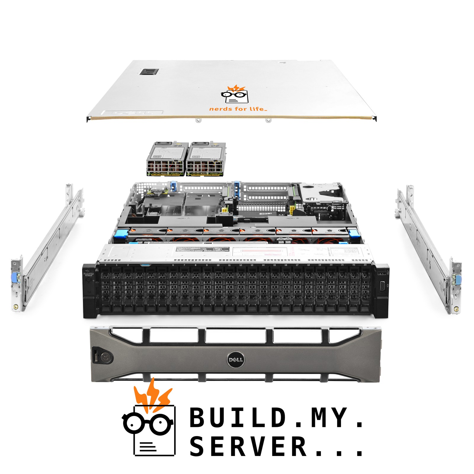 Dell PowerEdge R730xd Server 1.60Ghz 12-Core 32GB 24x 600GB 12G HBA330 Rails