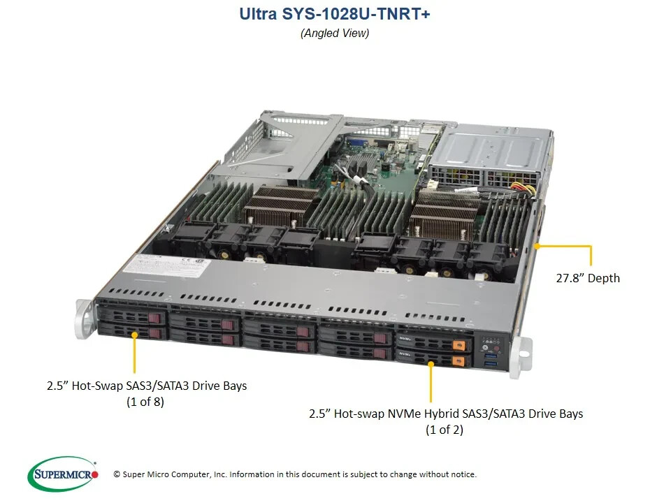 Supermicro SYS-1028U-TNRT+ Barebones Server X10DRU-i+ NEW IN STOCK, 5 Year Wty
