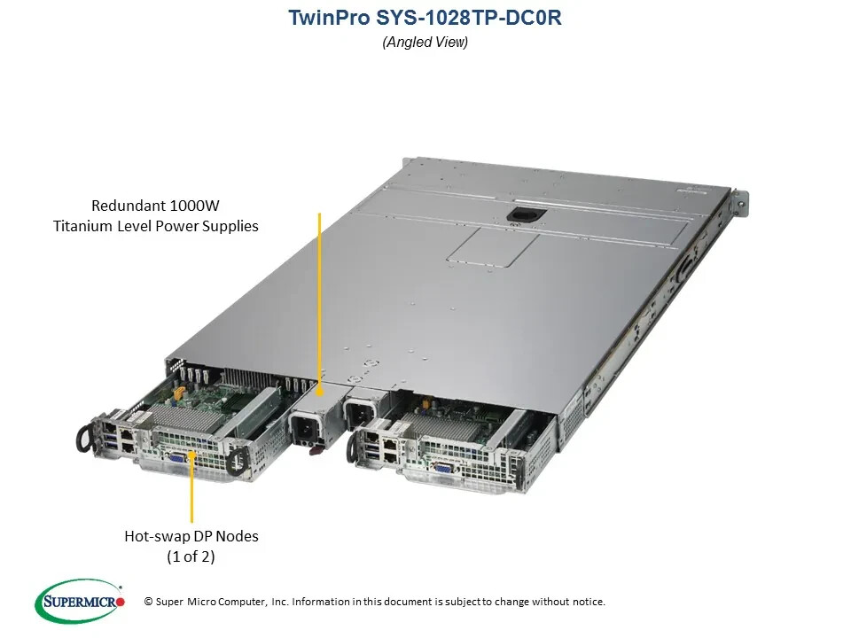Supermicro SYS-1028TP-DC0R Barebones Server NEW IN STOCK, 5 Year Warranty