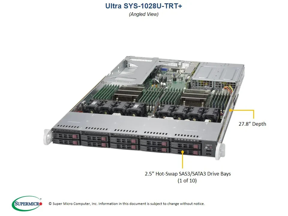 Supermicro SYS-1028U-TRT+ Barebones Server X10DRU-i+ NEW IN STOCK, 5 Year Wty