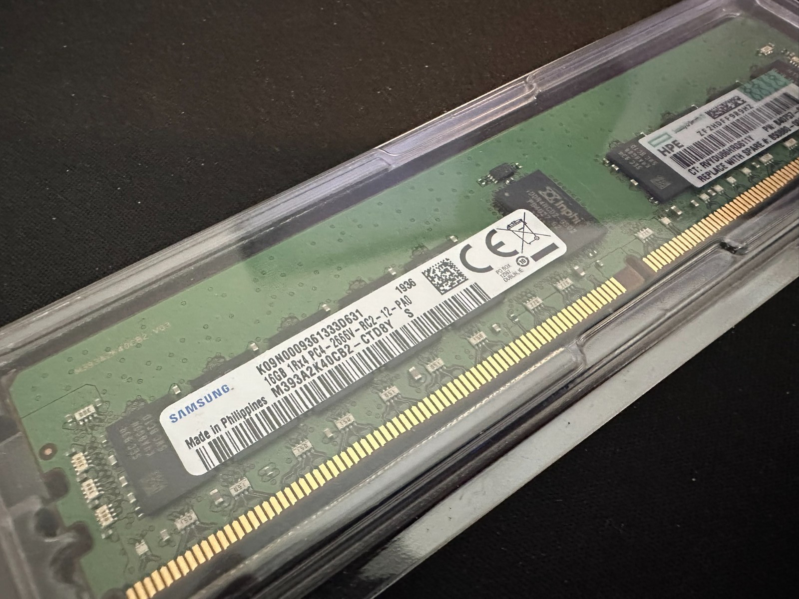16GB R-Dimm HPE / HP Server Memory 16GB PC4-2666 v RC2 1 PAO