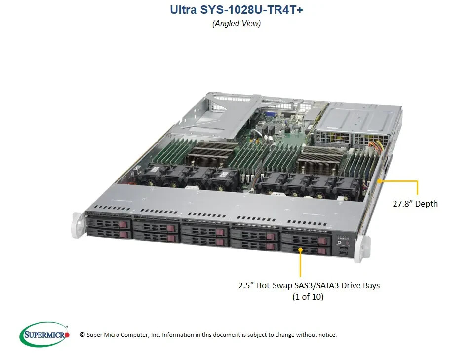 ✅*Authorized Partner*Supermicro SYS-1028U-TR4T+ 1U Rackmout W/ X10DRU-i+