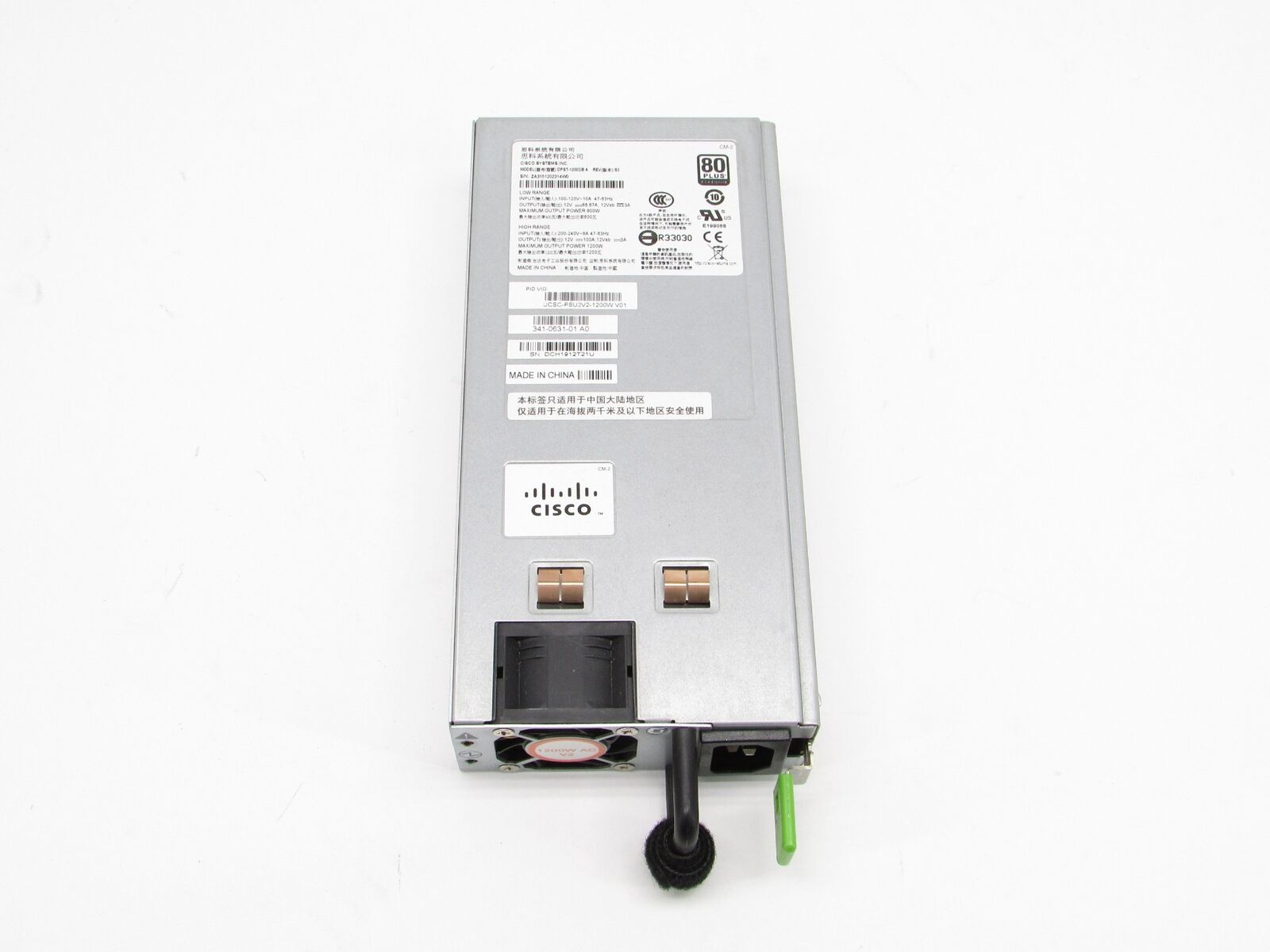 Cisco Systems DPST-1200DB 1200W Server Power Supply For UCS PSU 341-0631-01