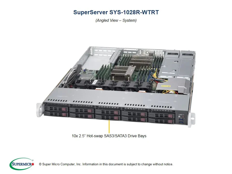 ✅*Authorized Partner*Supermicro SYS-1028R-WTRT 1U Rackmout W/ X10DRW-iT