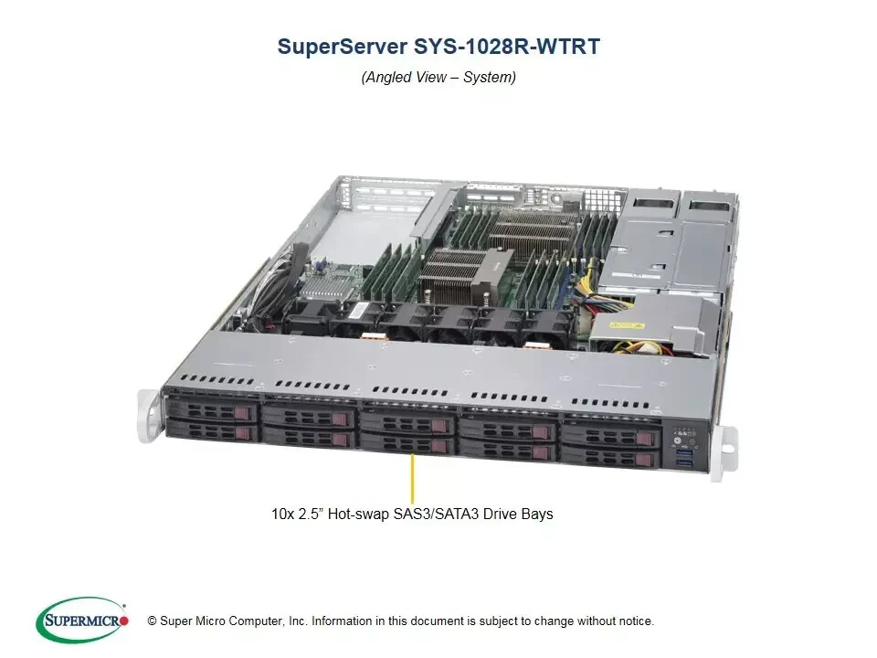 Supermicro SYS-1028R-WTRT 1U Rackmount – JJ PP10