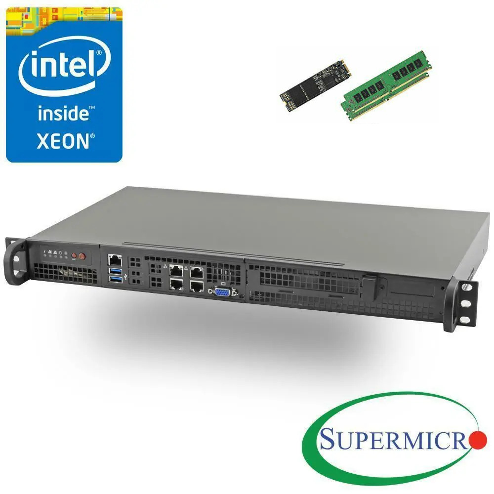 ✅Supermicro SYS-5018D-FN4T XeonD 8-Core Front 1U Rackmount, 10GbE,16GB, 256G M.2