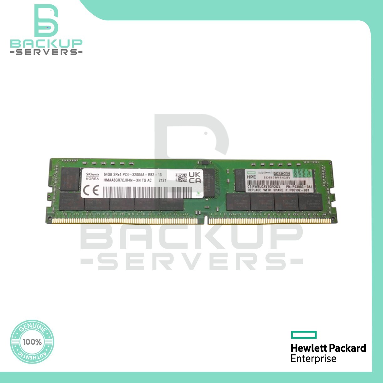 P00930-B21 HP 64GB 2933MHz PC4-23400 CL21 288-Pin 2Rx4 ECC Memory P03053-0A1