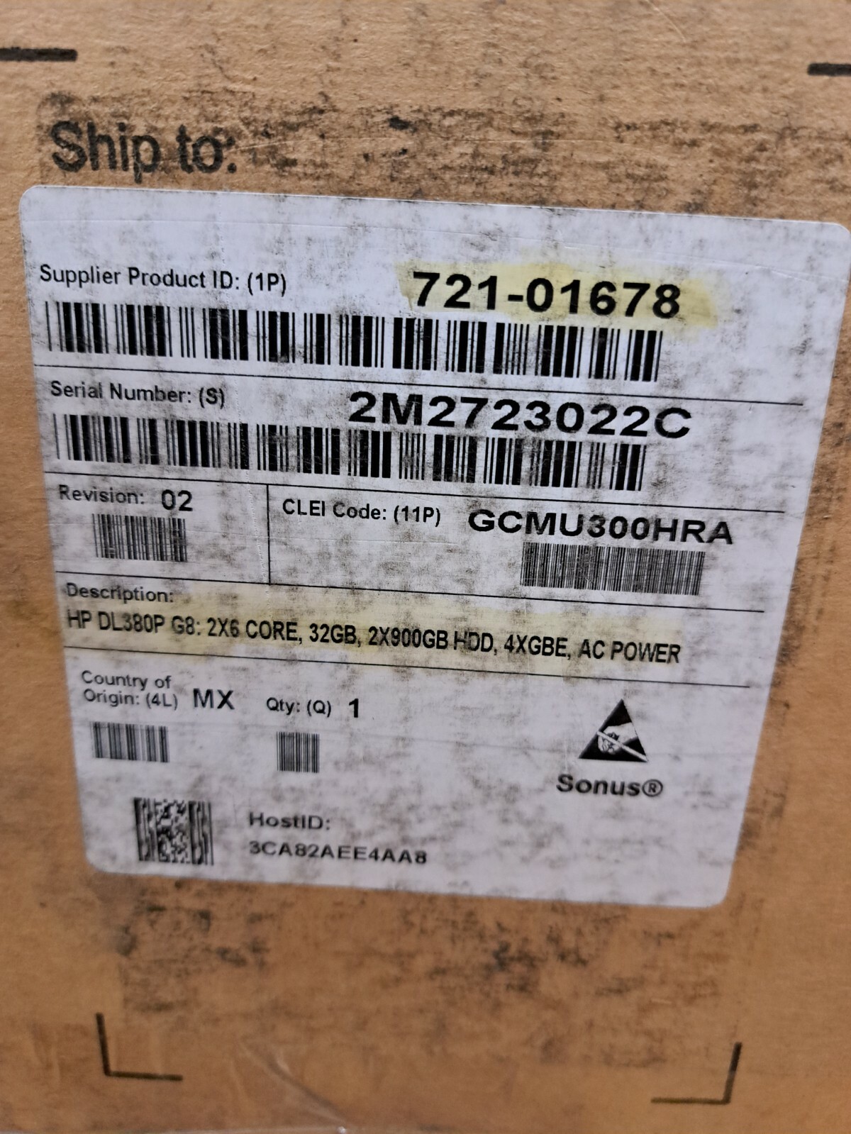 New, Hewlett Packard, DL380P-G8 (SR0KW), HP DL 380P-GEN8 SERVER