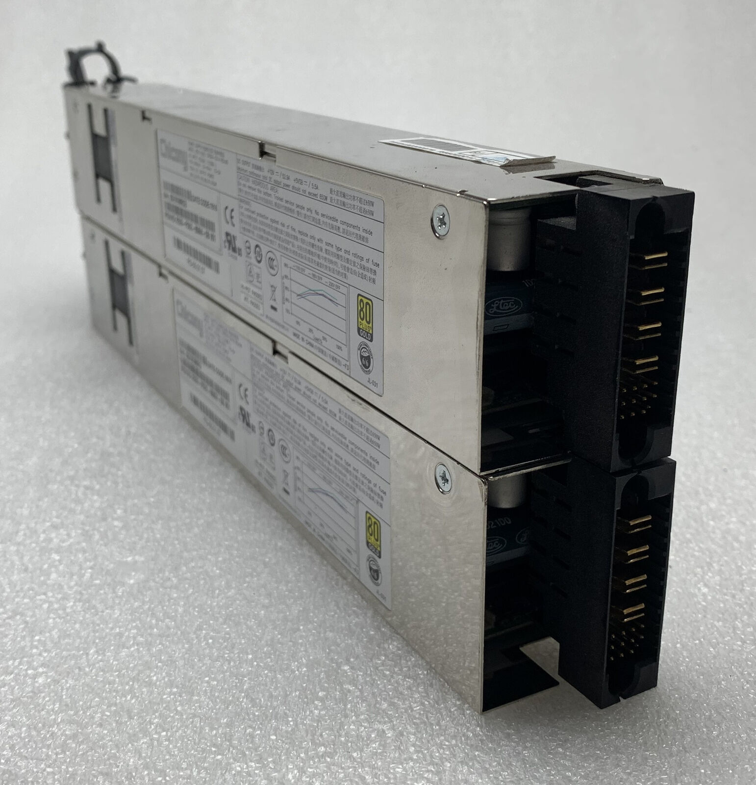 Lot of 2 Chicony Server Power Supply S/N: QCI16166RCG R2X0-PSU2-650W-SB V01