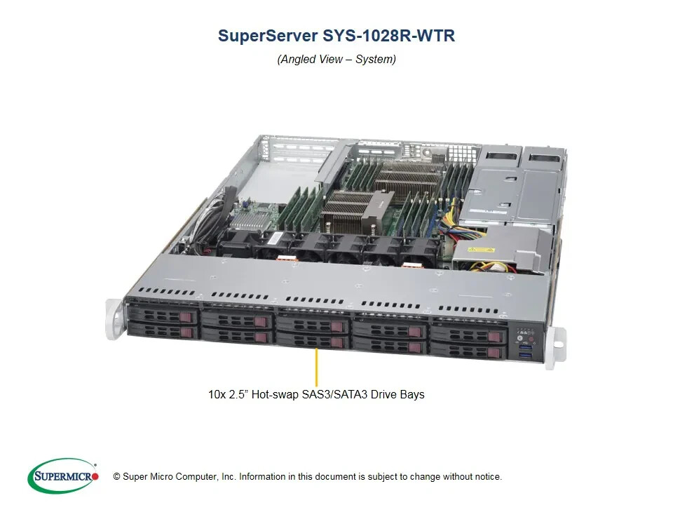 ✅*Authorized Partner*Supermicro SYS-1028R-WTR 1U Rackmout W/ X10DRW-i