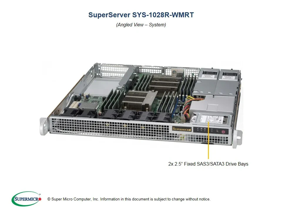 ✅*Authorized Partner*Supermicro SYS-1028R-WMRT 1U Rackmout W/ X10DRW-ET