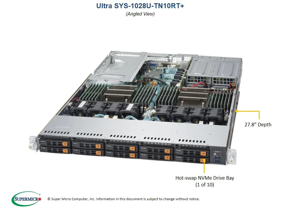 ✅*Authorized Partner*Supermicro SYS-1028U-TN10RT+ 1U Rackmout W/ X10DRU-i+