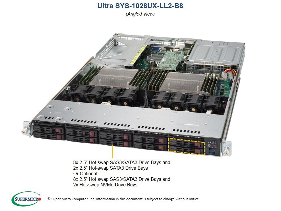 ✅*Authorized Partner*Supermicro SYS-1028UX-LL2-B8 1U Rackmout W/ X10DRU-XLL