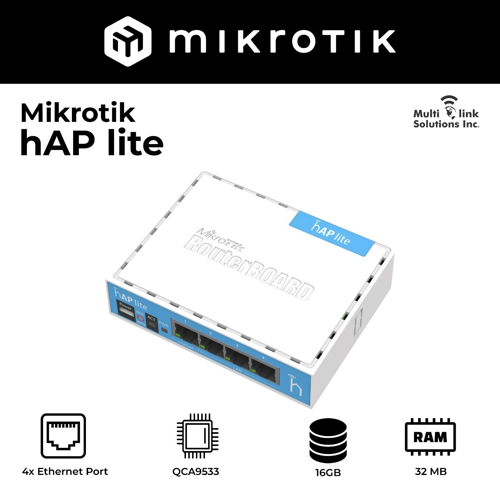 MikroTik RB941-2nD RouterBoard hAP lite 2.4GHz home Access Point lite