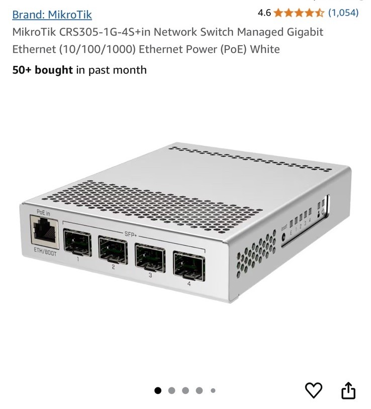 MicroTik CRS305-1G-4S+IN 4 Port 10G + 1 Port 1G Desktop Switch | FACTORY SEALED