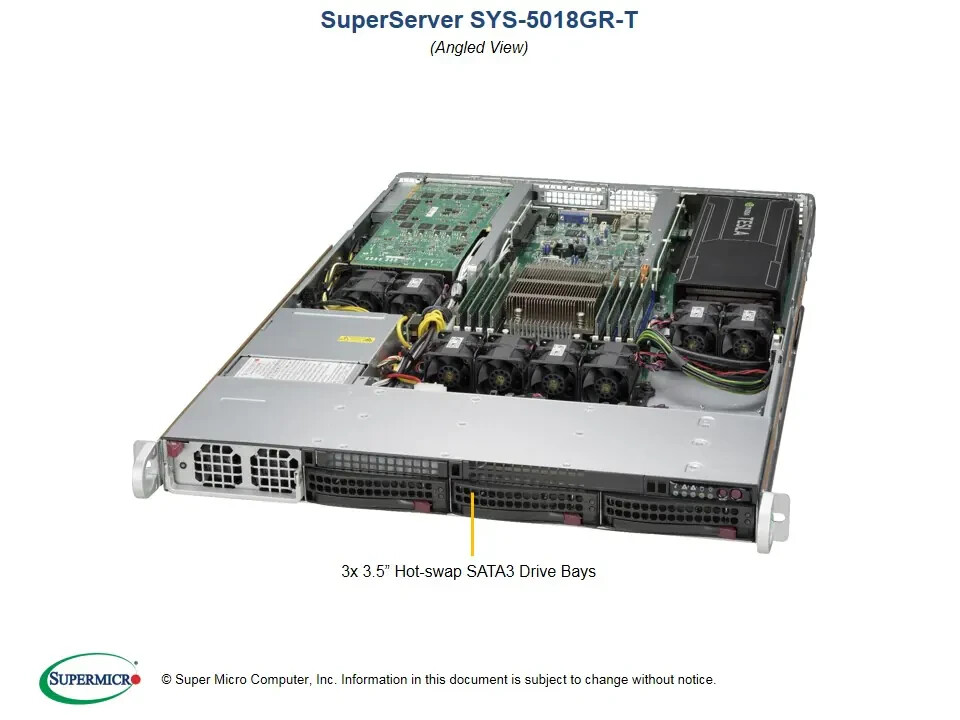 ✅*Authorized Partner* Supermicro 1U SuperServer SYS-5018GR-T W/ (X10SRG-F)