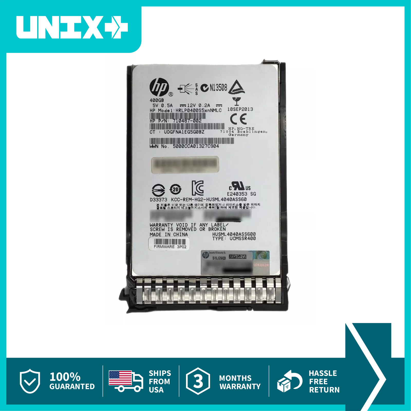 400GB SAS SSD 710487-002 HP 2.5 Server SSD Drive 6Gbps for HP Server