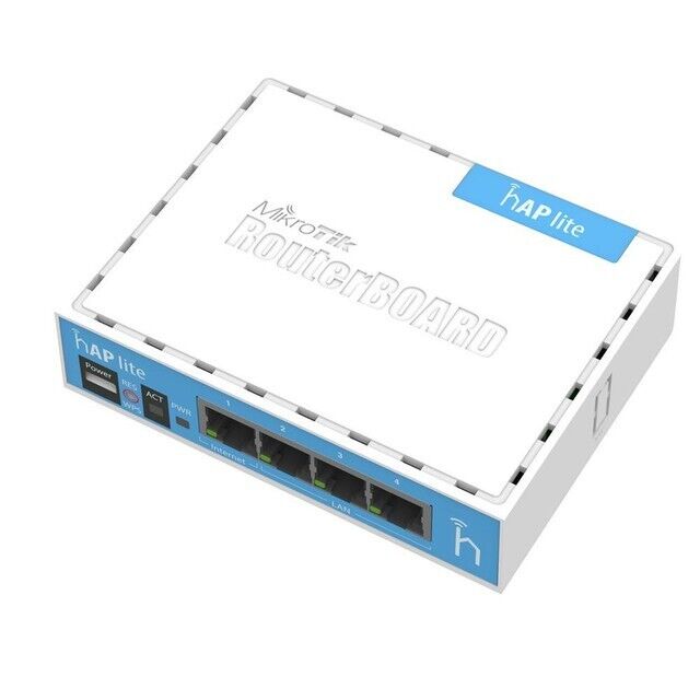 Mikrotik hAP Lite Tower Routerboard RB941-2nD-TC Wireless N 4xPort W/ Adapter
