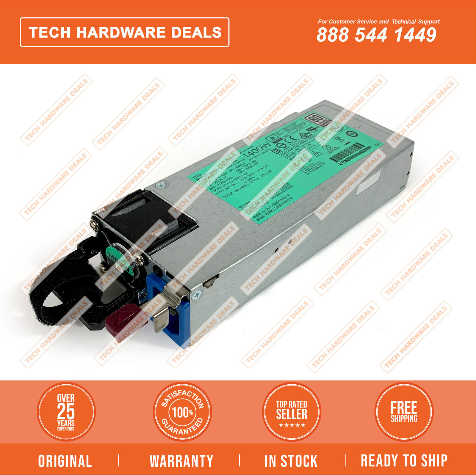 754383-001 Qty In Stock!   HP 1400W Flex Slot Platinum Plus Hot Plug Power Suppl