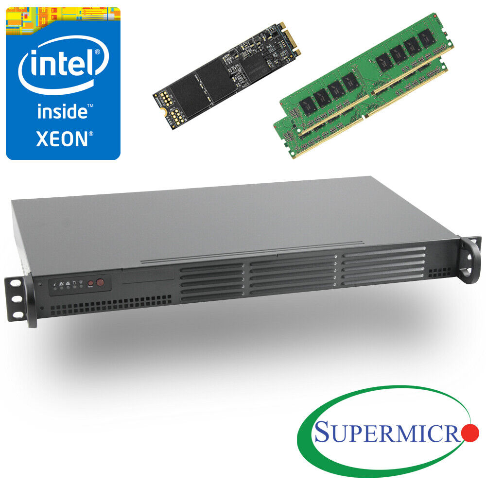 Supermicro 5018D-FN4T Xeon D 8-Core Front 1U Rackmount,Dual 10GbE, 8GB, 256G M.2