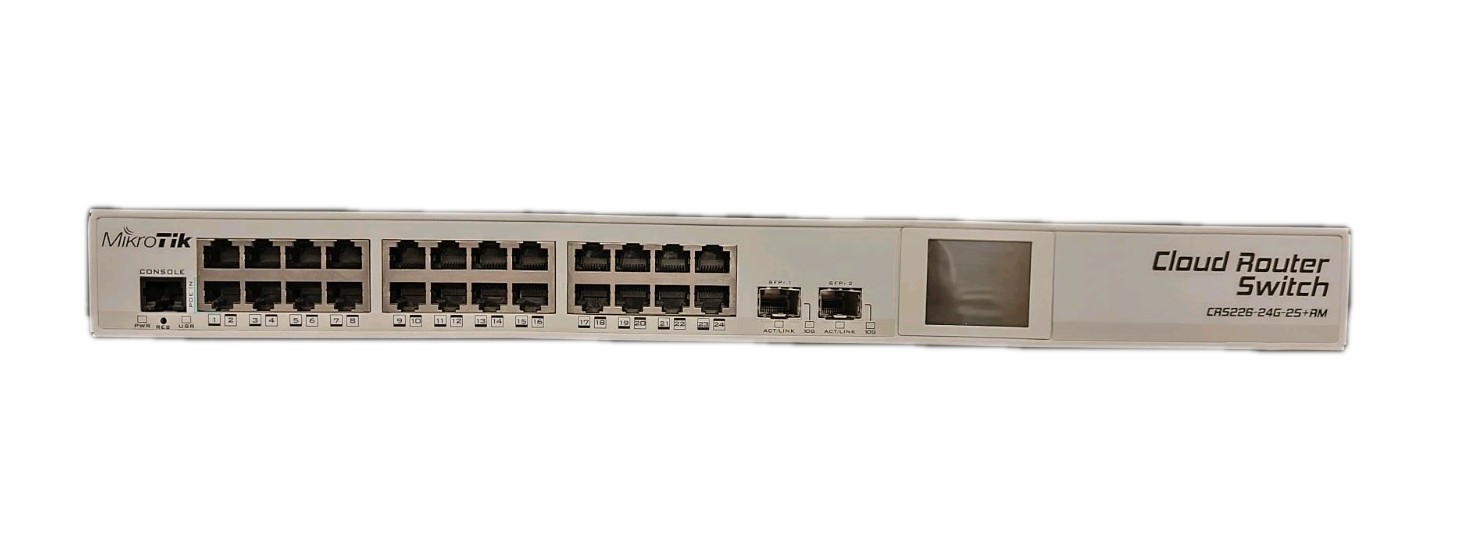 Mikrotik CRS226-24G-2S+RM Cloud Router Switch, 24xGbit LAN, 2xSFP+, USED