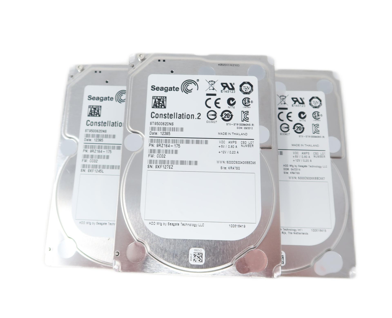Seagate ST9500620NS (Lot of 3) 500GB 7.2K RPM 6Gb/s 2.5″ SATA Hard Drive