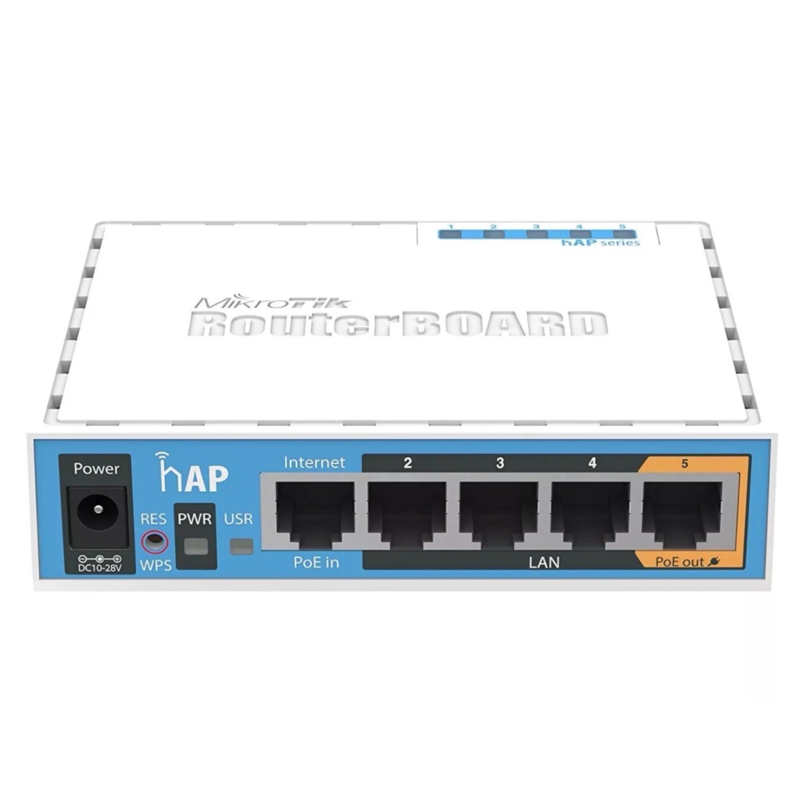 Mikrotik RouterBoard RB951Ui-2nD hAP 2.4GHz Access Point, 5-Point PoE, N.O.B.