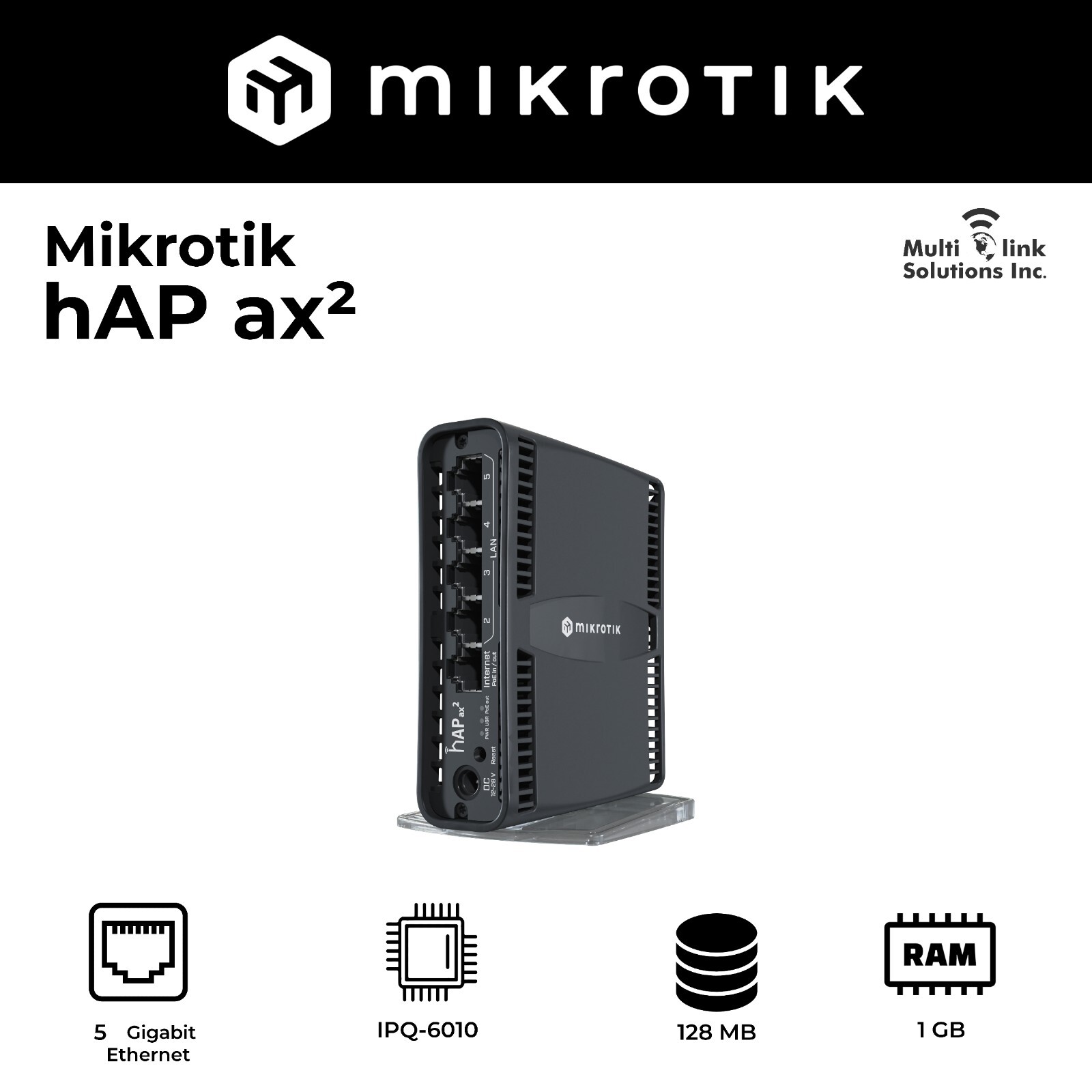 Mikrotik hAP Ax2 C52iG-5HaxD2HaxD-TC International Ver WiFi6 Home Access Point