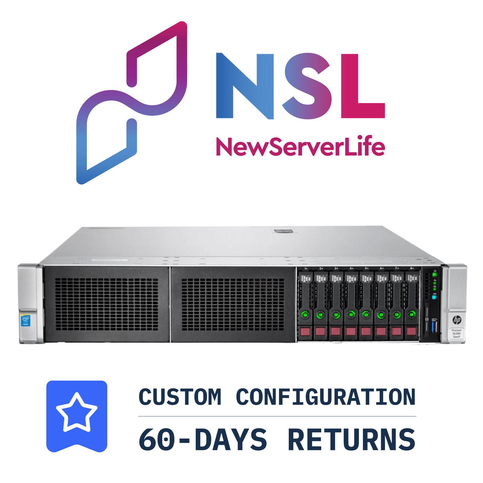 HP ProLiant DL380 Gen9 8SFF 2x E5-2699v3 2.3GHz =36 Cores 64GB P440AR 4xRJ45