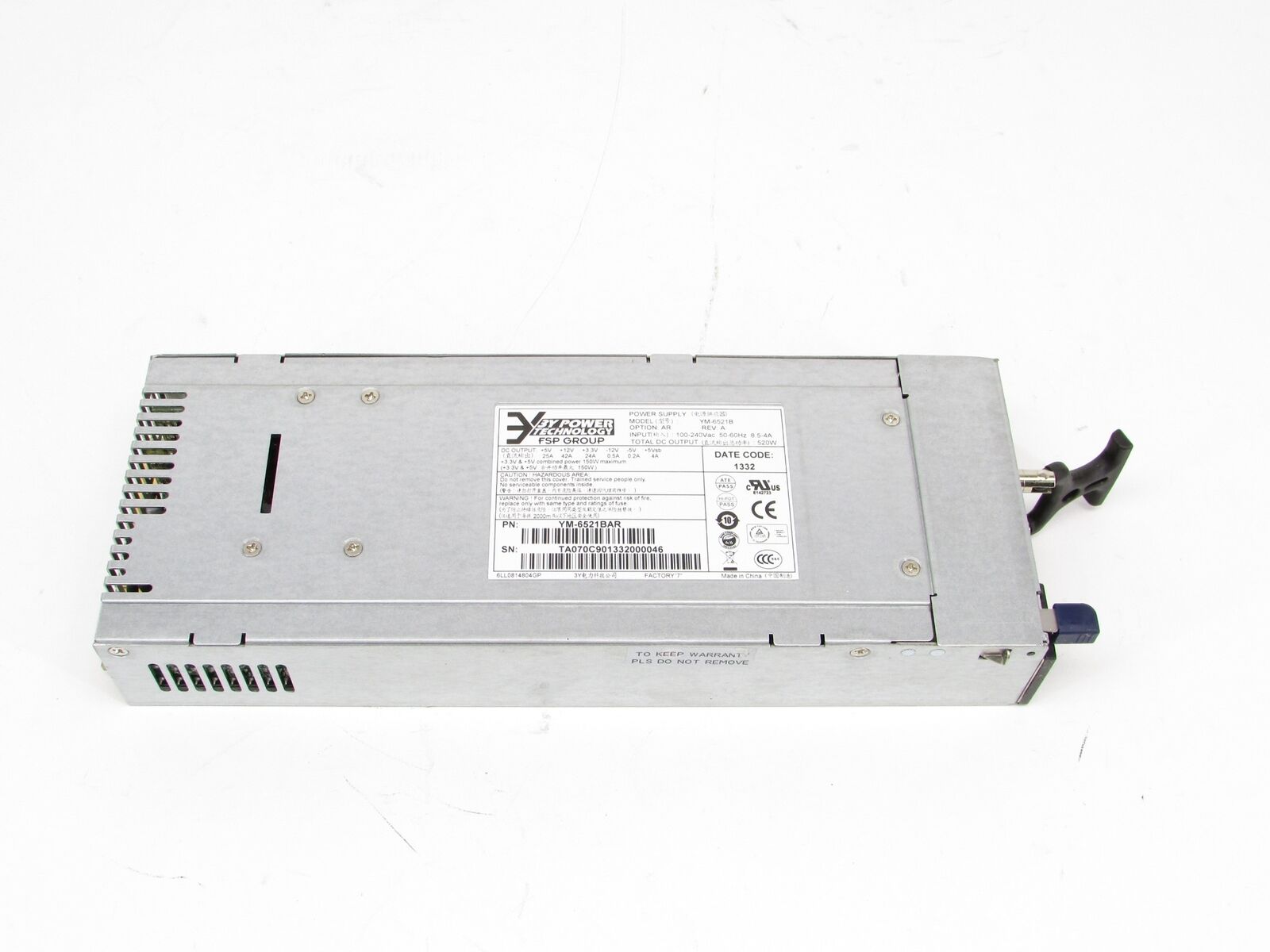 3Y YM-6521B 520W Redundant Hot-Swappable Power Module Server Power Supply