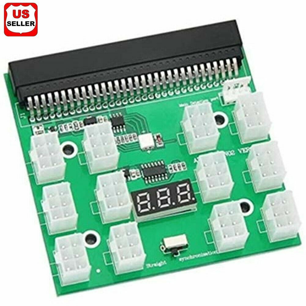 12 X 6Pin Power Supply Adapter HP Server GPU LED 12V Breakout Board Converter