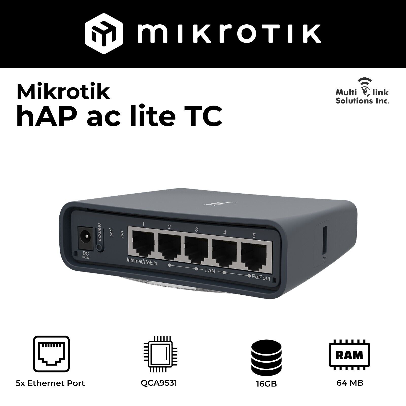 Mikrotik RouterBoard hAP AC Lite Tower WiFi coverage for 2.4GHz and 5GHz