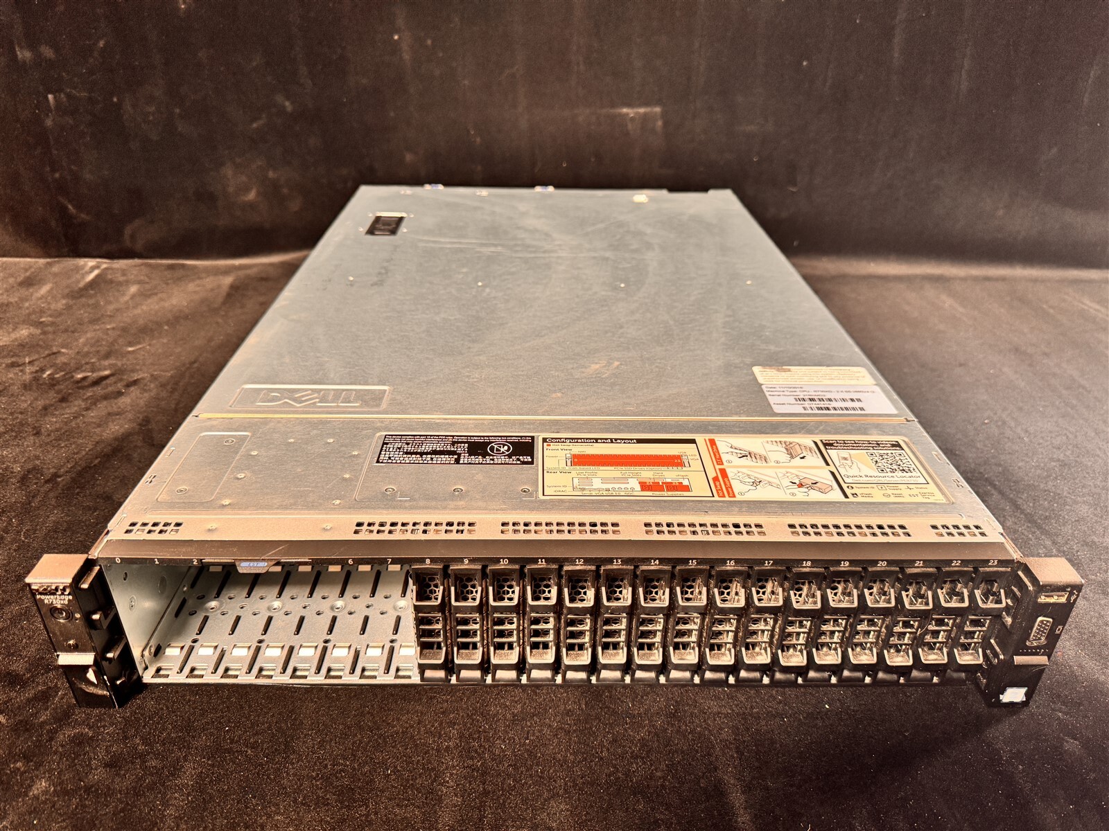 DELL POWEREDGE R730XD 24SFF 2x 12C E5-2680V3 2.5GHz 192GB RAM H730P RAIL NO HDD