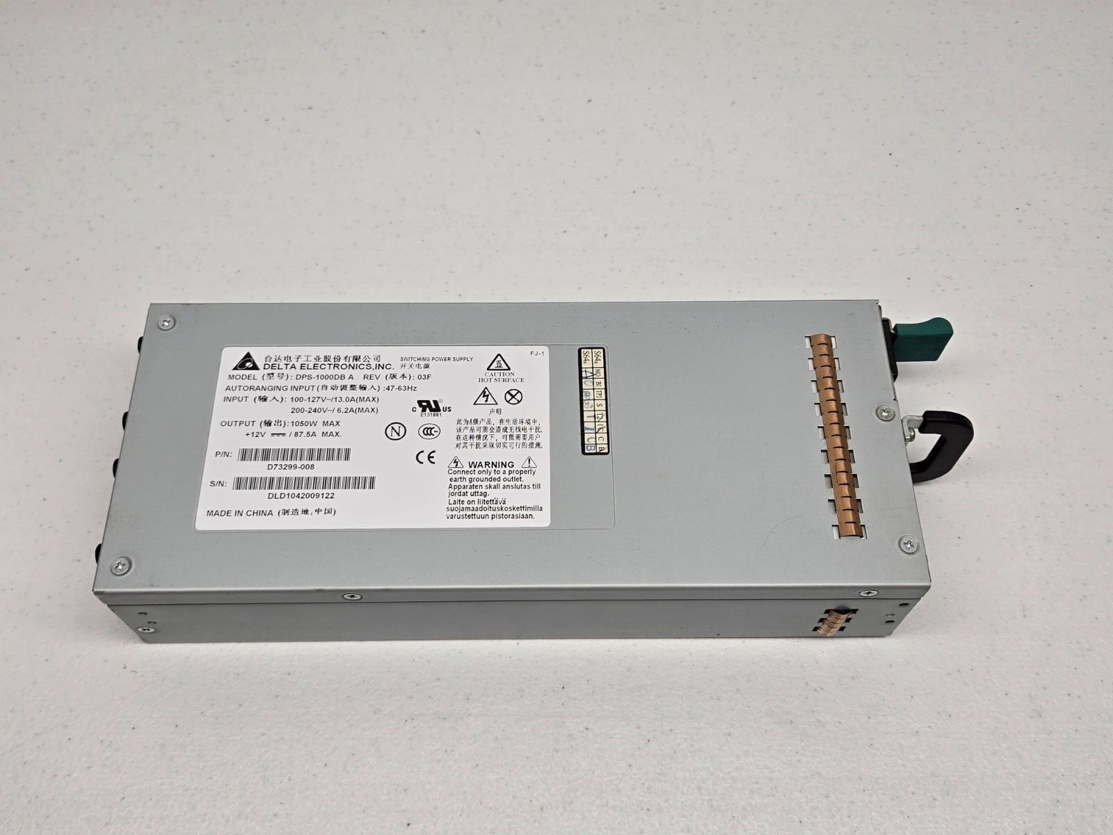 Delta Electronics 1050W Switch Server Power Supply DPS-1000DB A D73299-005