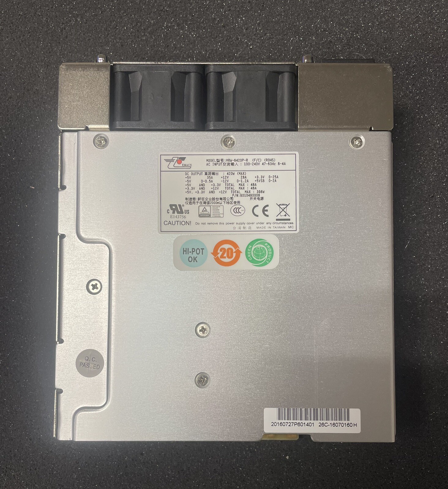 Emacs MRW-6420P-R 420W ATX Server Power Supply – Tested & Fast Ship