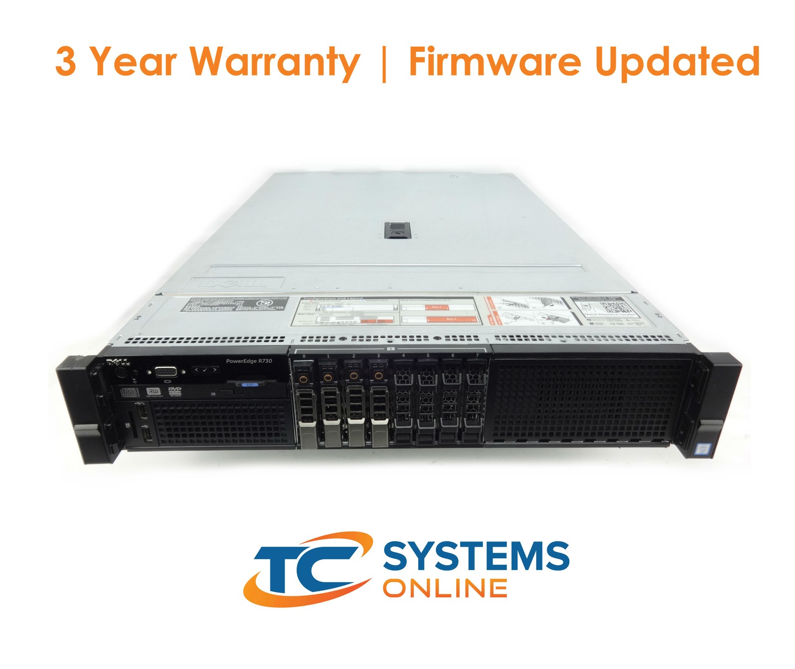 Dell R730 2x2680v3 2.5GHZ=24Cores 64GB 4x120GB SSD HBA330
