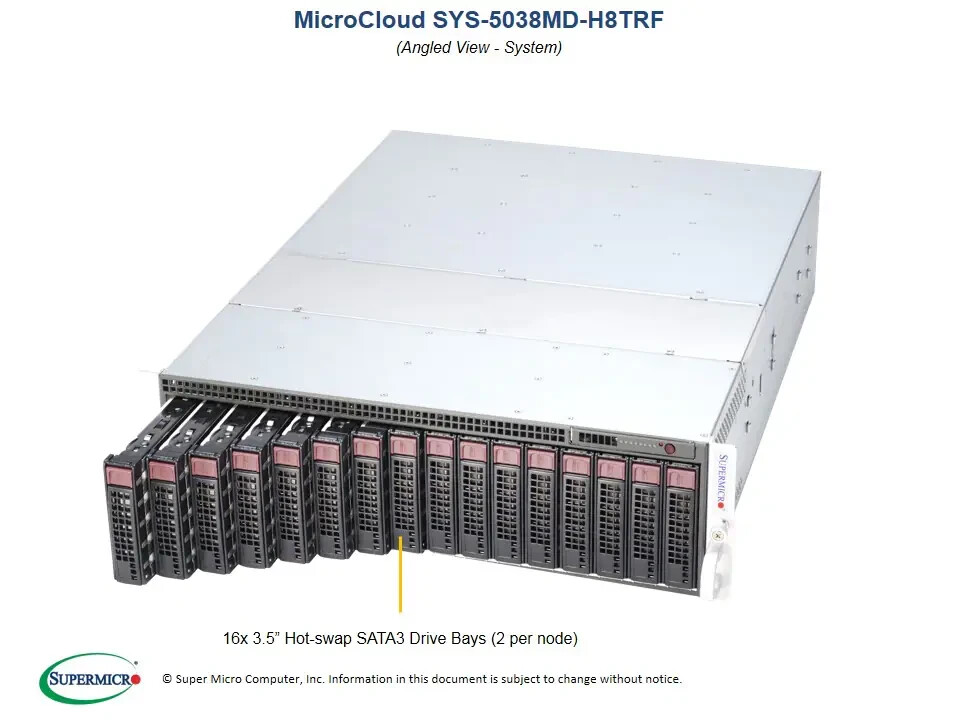 Supermicro 3U 2 Bay 1xFCBGA 1667 32GB(4DIMMS) 2xSATA/SAS SYS-5038MD-H8TRF(11635)