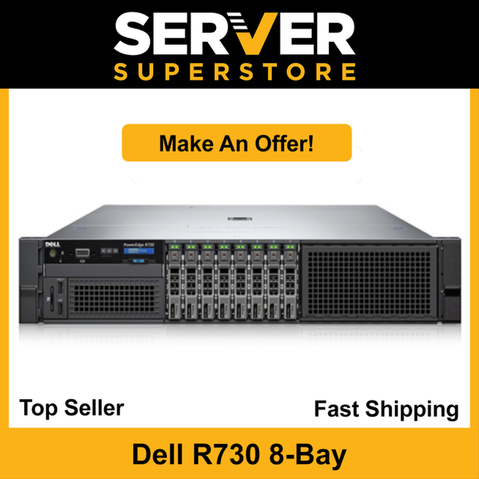Dell PowerEdge R730 Server | 2x E5-2640 V4 =20 Cores | 128GB RAM | H330 | Rails