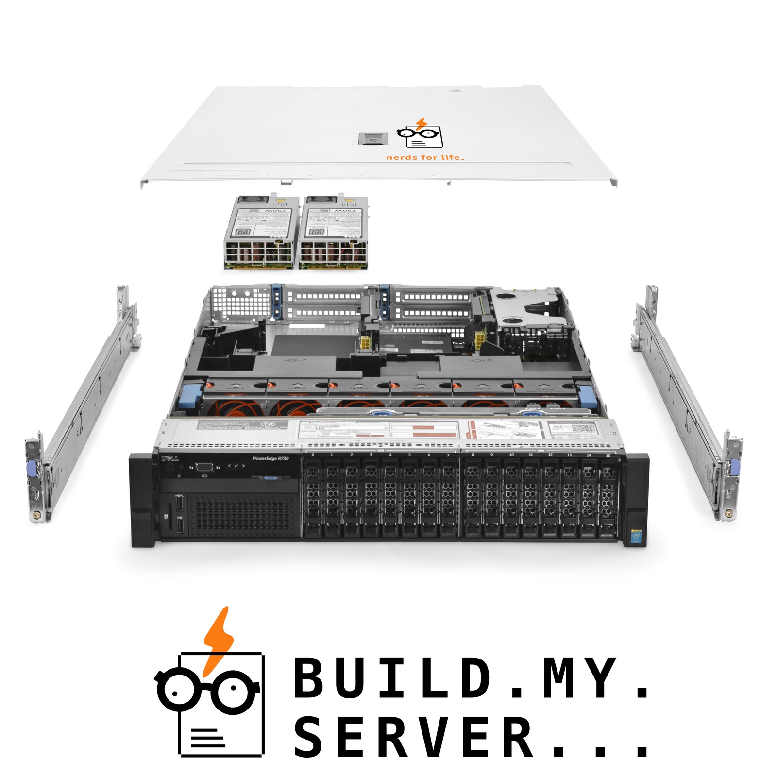 Dell PowerEdge R730 Server 2x E5-2630v4 2.20Ghz 20-Core 64GB RAM 16x Caddies