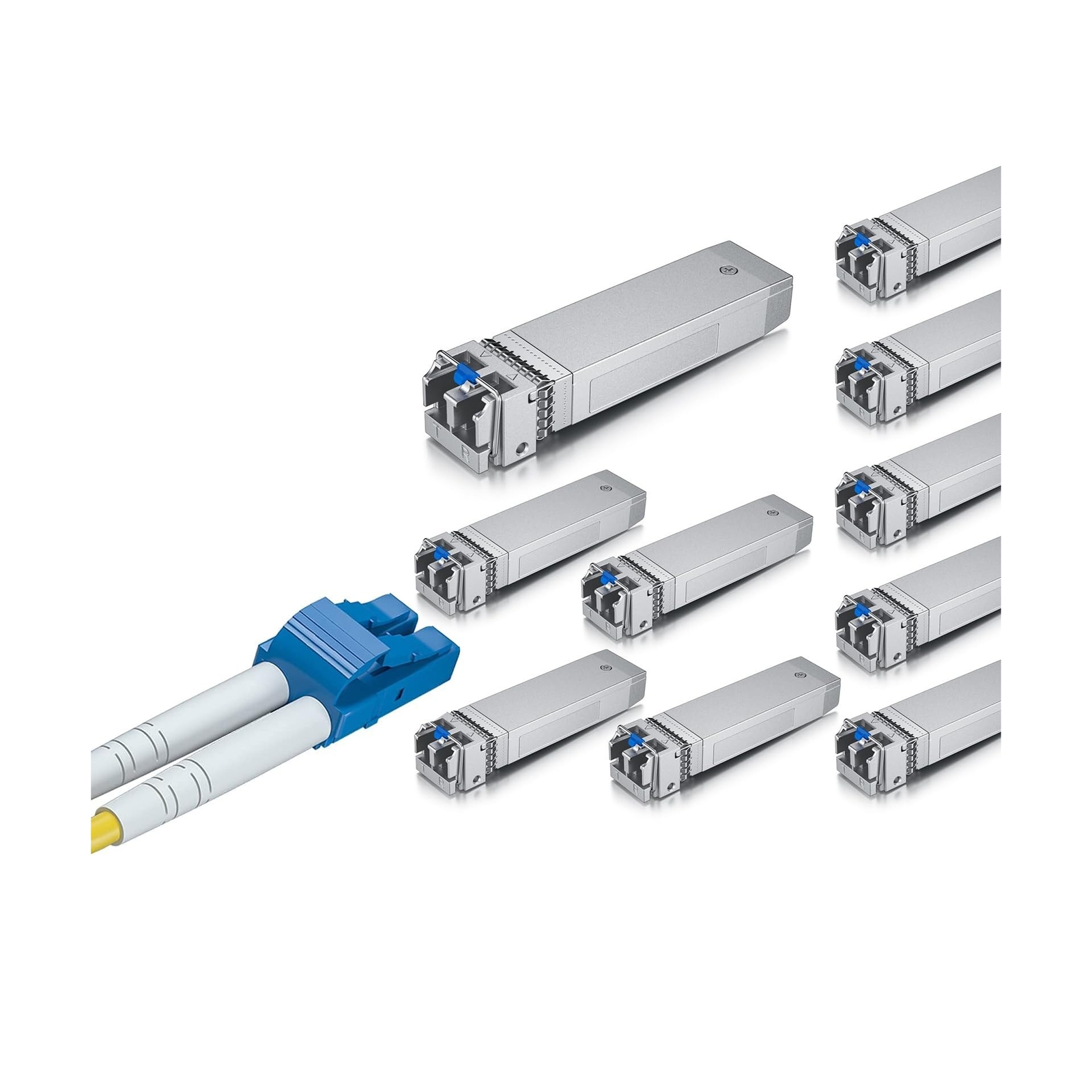 1 Pack of 1-Meter LC to LC OS2 Fiber Patch Cable & 10 Pack of 10GBase-LR SFP+…
