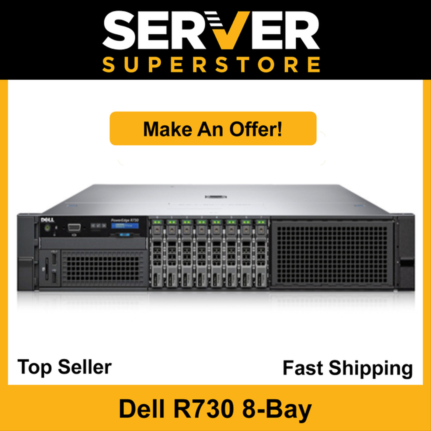 Dell PowerEdge R730 Server 2x E5-2623 V3 – 3.0GHz 32GB RAM H730 2x 300GB 15K SAS