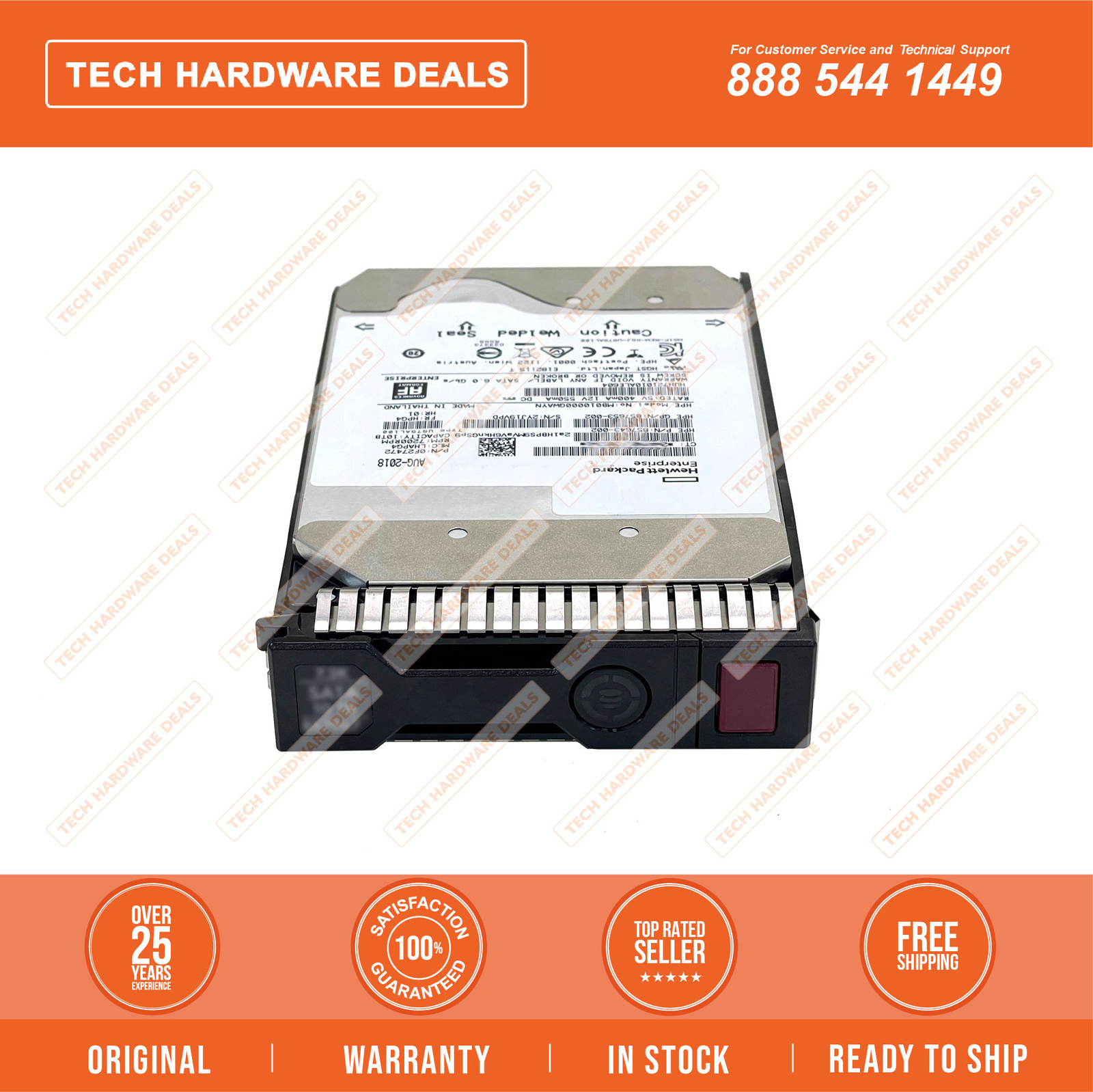 857648-B21 0 Hrs w/Tray   HPE 10TB SATA 6G 7.2K LFF SC He 512e DS HDD