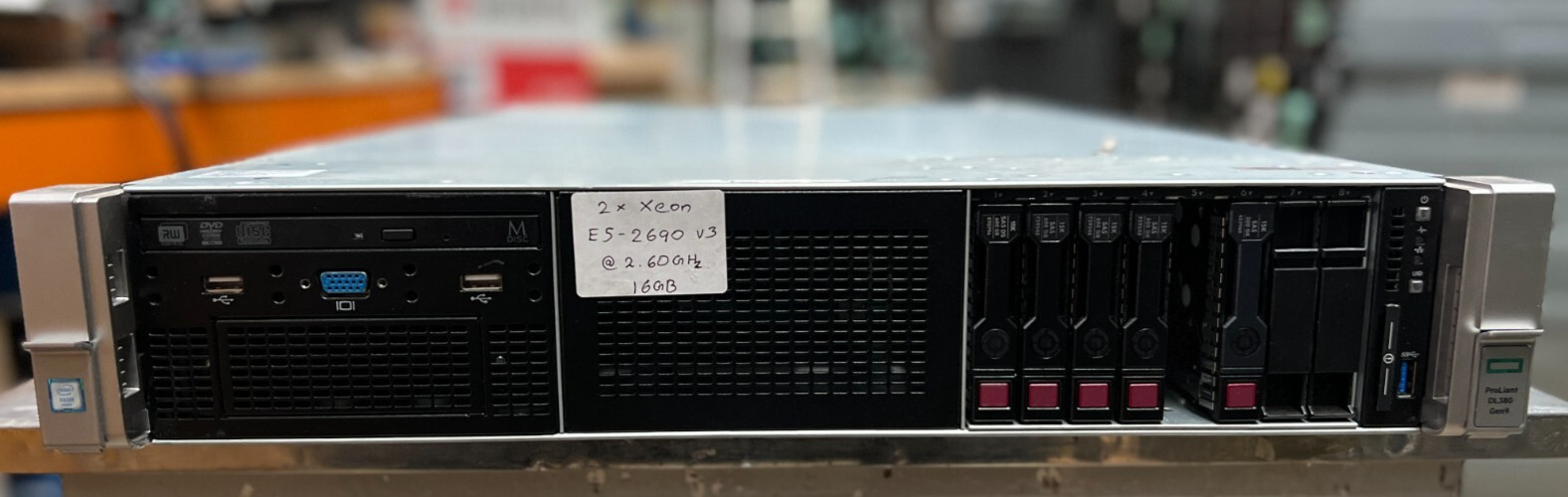 HP ProLiant DL380 G9 Gen9 l 2x Xeon E5-2690 V3 @2.6GHz 16GB l 5x HDDs | 3x Cards