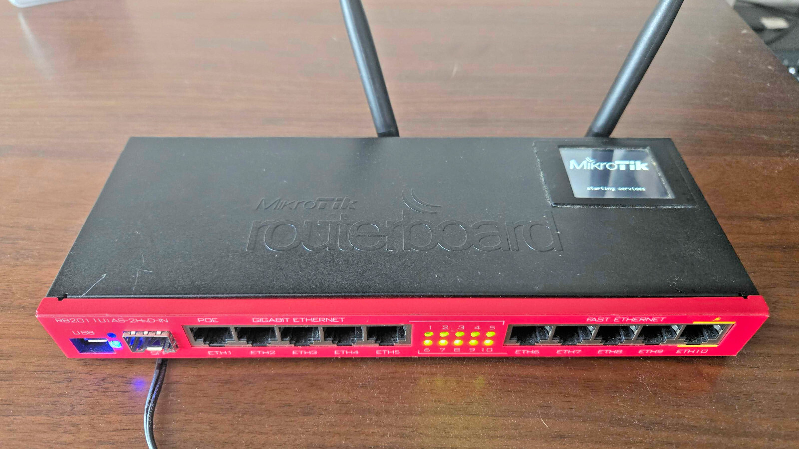 1 Unit MikroTik RB2011UiAS-2HnD-IN Router with Power Adapter