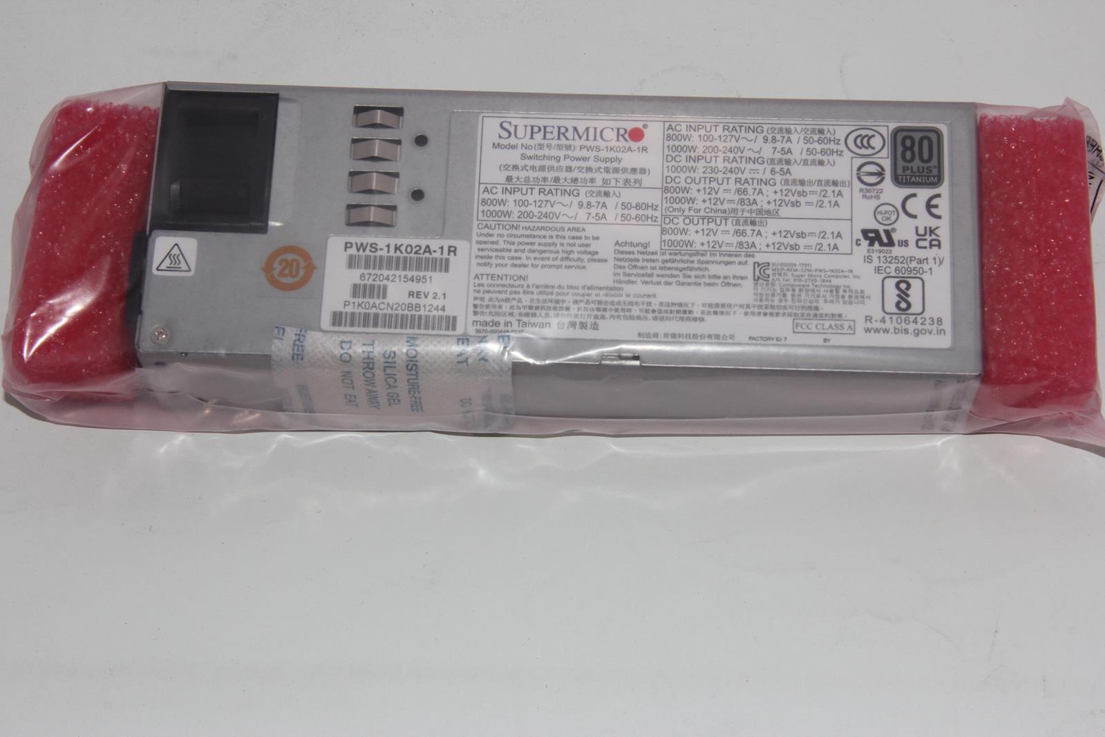 SUPER MICRO PWS-1K02A-1R 1000W  Server Power Supply “NEW”
