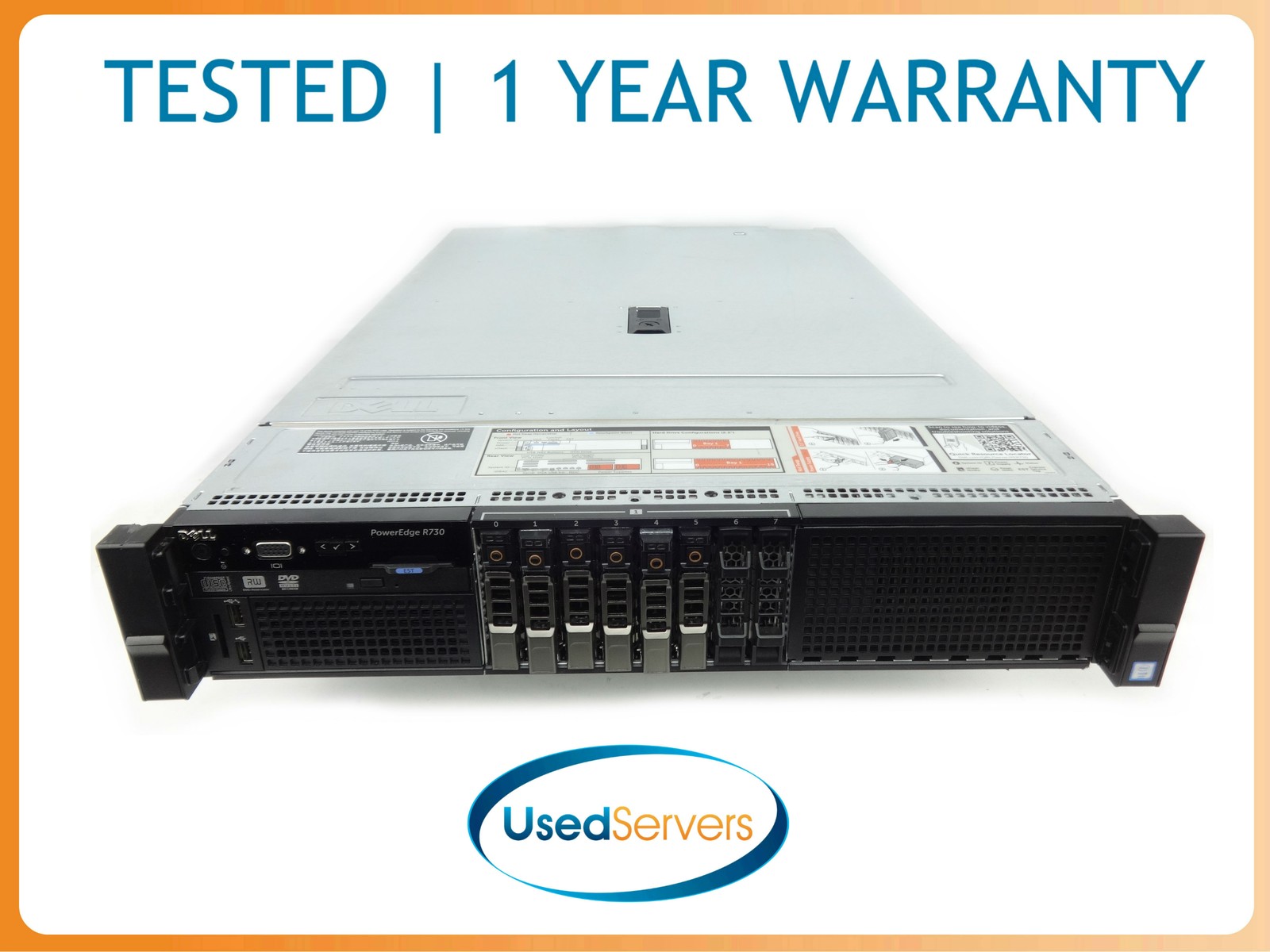 Dell R730 2x2650v3 2.3GHZ=20Cores 32GB 6×1.2TB 12G SAS H730